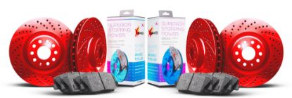 Picture of Xi Series Drilled and Slotted Brake Kit Front and Rear RED