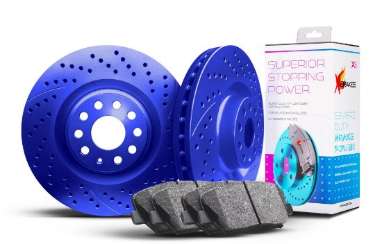 Picture of Xi Series Drilled Brake Kit Front BLUE