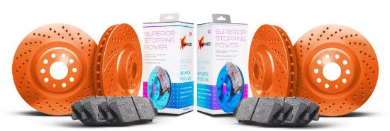 Picture of Xi Series Drilled and Slotted Brake Kit Front and Rear ORANGE