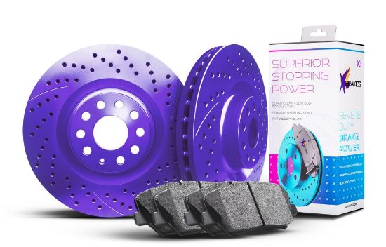Picture of Xi Series Drilled and Slotted Brake Kit Front PURPLE