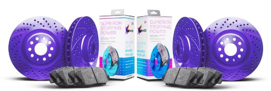 Picture of Xi Series Drilled and Slotted Brake Kit Front and Rear PURPLE
