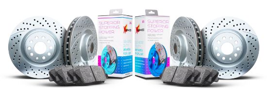 Picture of Xi Series Drilled and Slotted Brake Kit Front and Rear SILVER