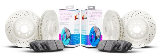 Picture of Xi Series Drilled and Slotted Brake Kit Front and Rear WHITE
