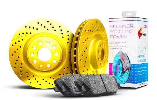 Picture of Xi Series Drilled Brake Kit Front YELLOW